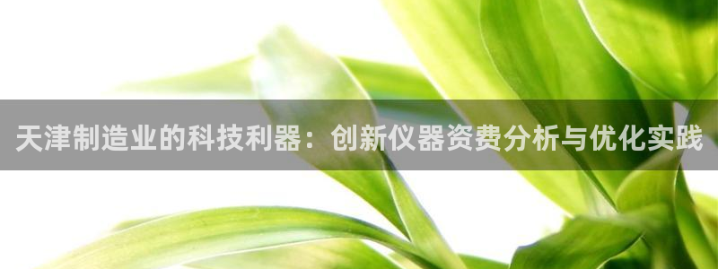 cq9电子游戏交流：天津制造业的科技利器：创新仪器资费分析与