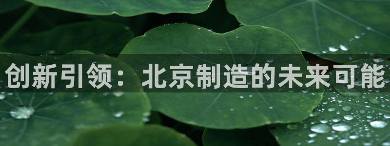 cq9电子水世界：创新引领：北京制造的未来可能